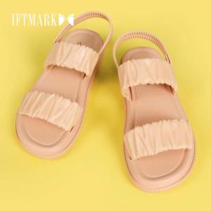 IFTMARK รองเท้าแตะ รองเท้าแตะผู้หญิง รองเท้าแตะรัดส้น หนังหย่น จับจีบ รองเท้าแฟชั่น สไตล์เกาหลี