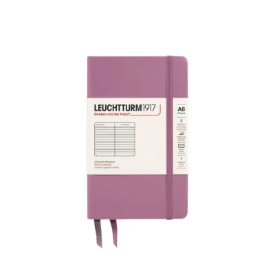 Leuchtturm1917 A6 Pocket Hardcover Notebook - Plain Dotted & Ruled / Dusty Rose & Ink
