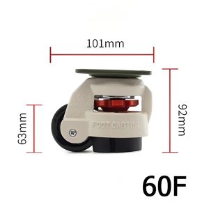 60F/60S Load 250KG Rubber Casters Level Adjustment Universal Wheel Foma Wheel