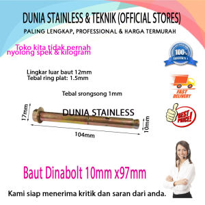 Baut Dinabolt 10mm x97mm