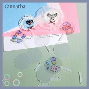 [Cumarba] 50Pcs 5cm Cute Mini Transparent Blank Fan Child Kids DIY Art Fan Wedding Birthday Party Favors Girlfriend Boyfriend Ideas Gift
