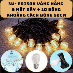 Dàn đèn LED EDISON ngoài trời Chống nước IP65 Chống vỡ 3W Cáp cao su/PU Thay được bóng Decor