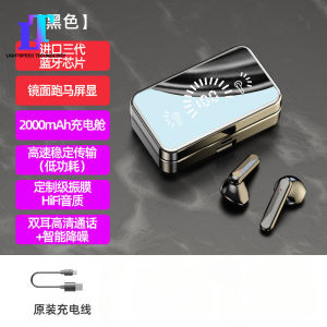 LS Bluetooth Headset Bilateral Stereo IPX3 Waterproof New Mirror Wireless Bluetooth Headset Touch Digital Display Bluetooth 5.3 Sports Wireless Headset Long Battery Life Game Headset