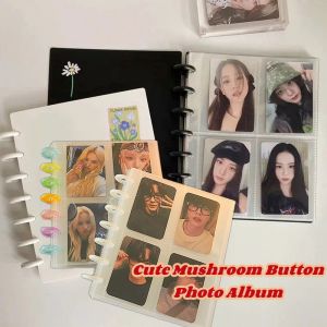 80 Grids A5 Mushroom Button Binder Album 3 inch Photocard Storage Lomo Card Collection Book Stationery Gift
