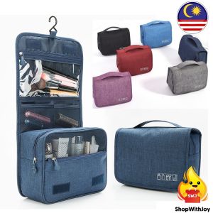 【ShopWithJoy】Toiletry Bag Cosmetic Bag Portable Waterproof Makeup Travel Hanging Organizer Luggage Pouch Cosmetics Bag