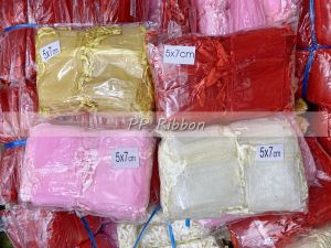 ถุงผ้าแก้ว 5*7ซม 100ใบ ขนาดใส่เหรียญ10