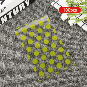 100Pcs Food Packaging Bag Self-adhesive White Polka Dots Stripes Bread Cookies Transparent Plastic Bag Birthday Party