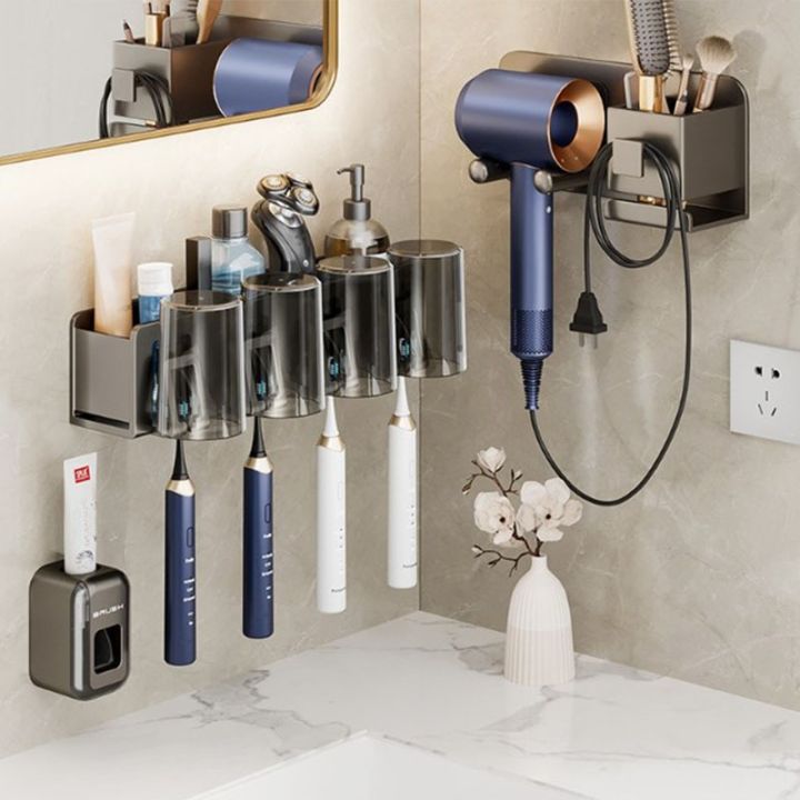 {SG} Wall Mounted Toothbrush Holder Automatic Squeeze Toothpaste ...