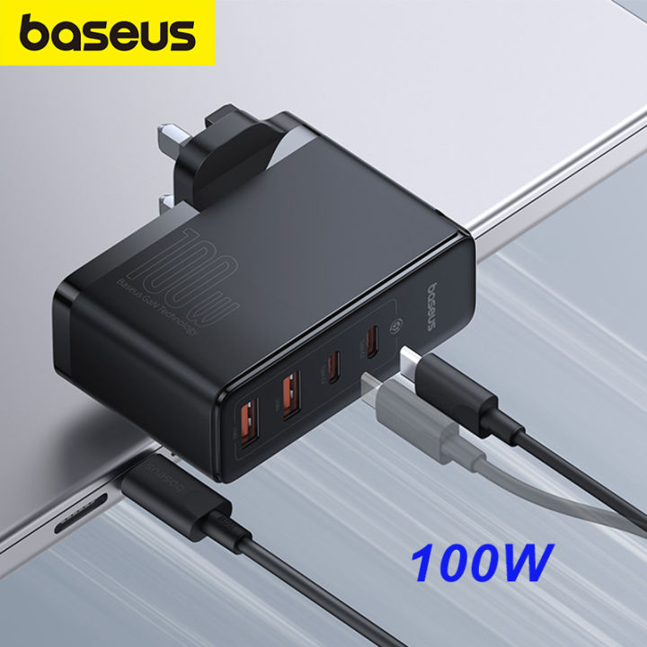 Baseus 100W Wall charger UK Plug GaN5 Pro 2C+2U Output Type C PD 3.0 ...