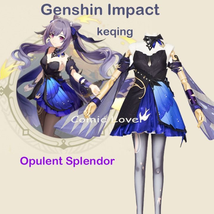 Genshin Impact Keqing Opulent Splendor Cosplay Costumes Game New ...