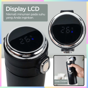 FAST DELIVERY Botol Minum Termos Tumbler Suhu Panas dan Dingin Tahan Lama Smart LCD Display 382ml