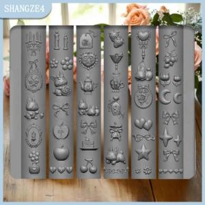 【SHANGZE4】 3D Silicone Khuôn Cho Móng Tay Nghệ Thuật Thiết Kế Cứu Trợ Bow Dâu Baroque Mô Hình Làm Móng Tay Mẫu Tấm Công Cụ Phụ Kiện