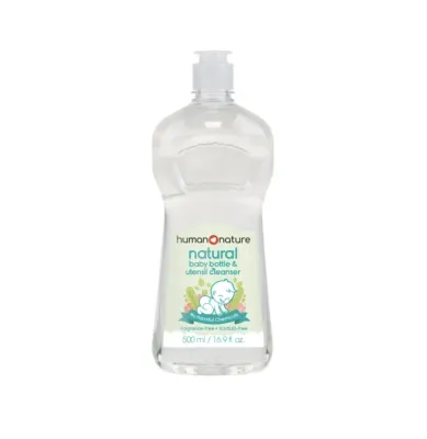 Human Nature Natural Baby Bottle & Utensil Cleanser / Fragrance-Free Dishwashing Liquid Safe for Baby Bottles Nipples and Washable Toys (No Harmful Chemicals)