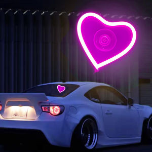 LED heart-shaped light Car window DIY neon lights colorful Luminous flashing ambient light for wedding christmas party decor