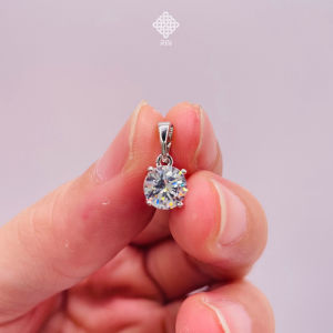 Mặt dây chuyền đính đá sang trọng Mặt charm vòng cổ đính đá màu trắng bạch kim Trangsucmoiluatuoi.RIN