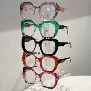 Spicy Girl Cat Eye Glasses Leopard Print Large Frame Anti Blue Light Flat Mirror Trendy Commuting Non Prescription Glasses