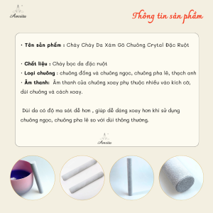 [Amrita] Chày Chày Da Xám Gõ Chuông Crytal Đặc Ruột CXNP143