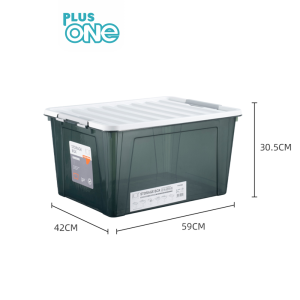 Box Container - Kotak Penyimpanan Tutup 65 Liter / 85 L - Aesthetic Organizer Pakaian / Mainan / Baju Transparan 1258