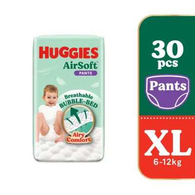 HUGGIES AirSoft Pants Diapers XL 30s Breathable and soft diapers for baby