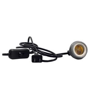 E27 Screw Ceramic Heat Lamp Holder Light Bulb Socket 220V with Power Cord Switch for Pig Sleep Farming