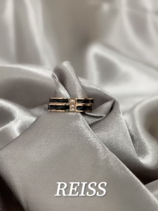 RAISS Titanium Stainless Steel Ring Rhinestone Accents For Men / Women