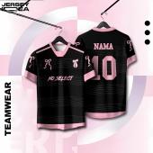 【Free Custom Name & Number】Baju jersey outdoor sports short-sleeved jersey bow pattern T-shirt sweat-absorbent breathable short-sleeved top large size loose T-shirt