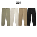 Quần Kaki Nam Cotton Gập Ly Trơn Form Slim Crop - Routine 10S23PCA001. 