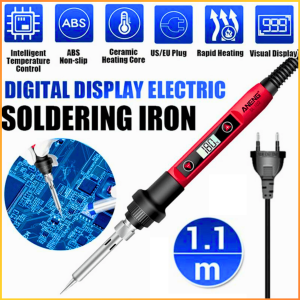 COD ANENG Solder Listrik LCD 60 Watt + Timah + Pasta Solder Plus 5 Pcs Set Mata Solder Set Lengkap