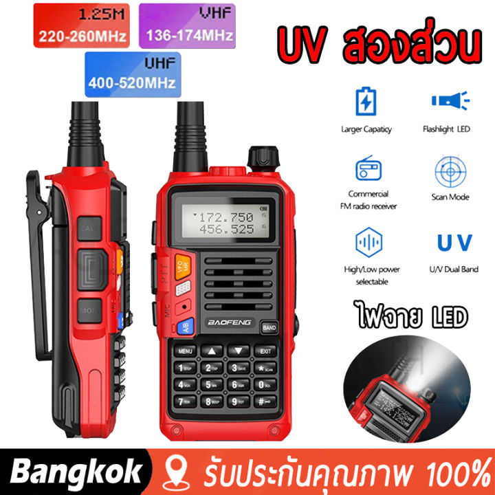 วอคกี้ทอล์คกี้ BAOFENG รุ่นใหม่ UV-S9 Plus รุ่น 2 แบนด์ สีแดง วอคกี้ทอ ...