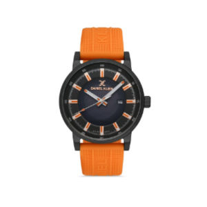 Daniel Klein Men Solar Analog Orange Silicone Watch DK.1.13198-5