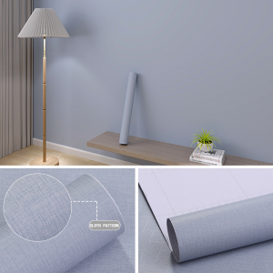 Fabric Texture Design Solid Color Wallpaper Roll With Adhesive Backing Pvc Wall Sticker That Can Be Peeled Off And Pasted Suitable For Living Rooms Bedrooms Dormitories Anti Fouling Stickers Countertops Furniture Renovation Packaging Paper