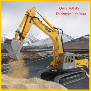 Đồ chơi mô hình xe xúc bánh xích cao su quay 360 độ bằng nhựa ABS cứng cáp di chuyển linh hoạt nhiều màu