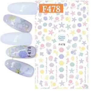 Sticker Dán Móng Tay Họa Tiết Hoa Lavender Oải Hương / Ngựa Hồng Pony / Hoa Văn / Chữ Viết / Bông Hoa / Sinh Vật Biển / Nails sticker Series F – F453