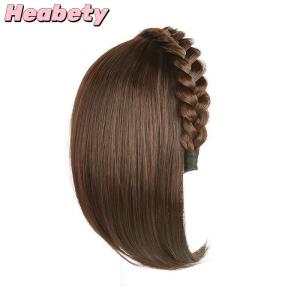 Heabety Wig For Woman Short Hair Headband With Hair Wig Fish Bone With Wig Integrated Hair Patch Hair Accessories