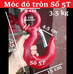 Móc Tròn Đỏ Kéo Buộc Hàng (Số 5T) Móc Nối Dây Cáp Dây Xích Vận Chuyển Hàng Hoá Nhà Xưởng Kho Bãi