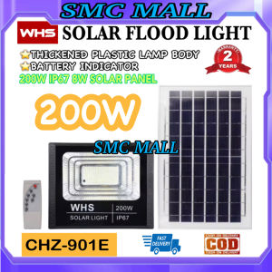 WHS 2Year Warranty 200W Solar Led Outdoor Flood Light Street Lamp IP67 Waterproof With Remote Battery Indicator CHZ-901E