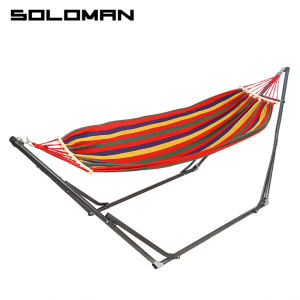 Full Set Hammock Frame Outdoor Camping Rainbow Hammock Swing (Stand + Hammock)