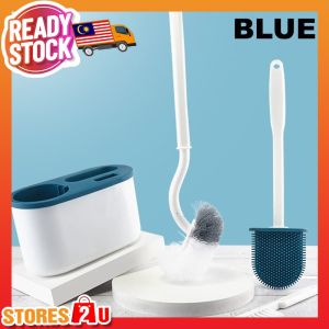 3in1 Toilet Brush Set Silicone TPR With Wall Mount Holder Base Flexible Toilet Bowl Cleaning Brush BERUS MANGKUK TANDAS