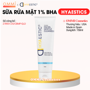 HYAESTIC - Sữa rửa mặt dịu nhẹ làm sạch sâu 1% BHA (150ml) | OMMI Luxury