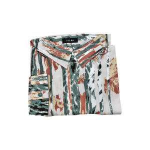 Ixora Namu Oversized Shirt - Kemeja Wanita Oversize Lengan Panjang Motif Abstrak