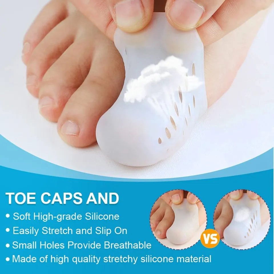 Ardour 4pcs/2pairs Toe Protector Silicone Finger Sleeve Cover Cap