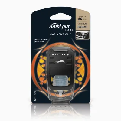 Ambi Pur Car Vent Clip 7.5ml Single & Twin Pack / Available in Lavender Spring / Mountain Breeze / Passion Fruit