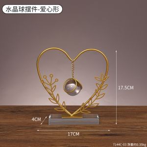 Jane（Rekomendasi Manajer Toko★） Ornamen Bola Kristal Geometris Edisi Kolektor Rumah Ruang Tamu Pendingin Anggur Lemari TV Dekorasi Lemari TV Dekorasi Dekorasi Desktop Kantor