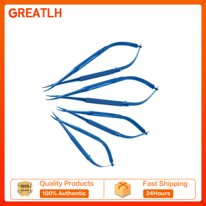 GREATLH 1pcs Titanium Autoclavable Round Handle Needle Holder Straight/curved Needle Holding Forceps Microsurgery Instrument