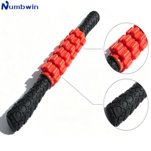 AUNumbwin Yoga fitness six-wheel massage roller for deep muscle relaxation featuring a gear-driven roller for yoga practice