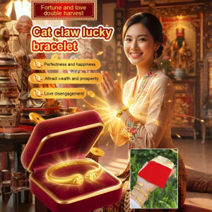 Glowing Diamond Solid Cat Paw Bangle Lucky Charm Bracelet For New Year/Everyday Jewelry Accessory/Wealth Love Blessing Fashion Gift For Adult Women/Professionals/Best Friends
