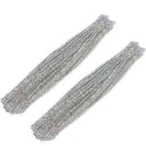 100 Glitter Chenille Stem Pipe Cleaner Plush Metal Foil Stem Wire Sticks for Kids Educational DIY Craft Supplies Toy Craft