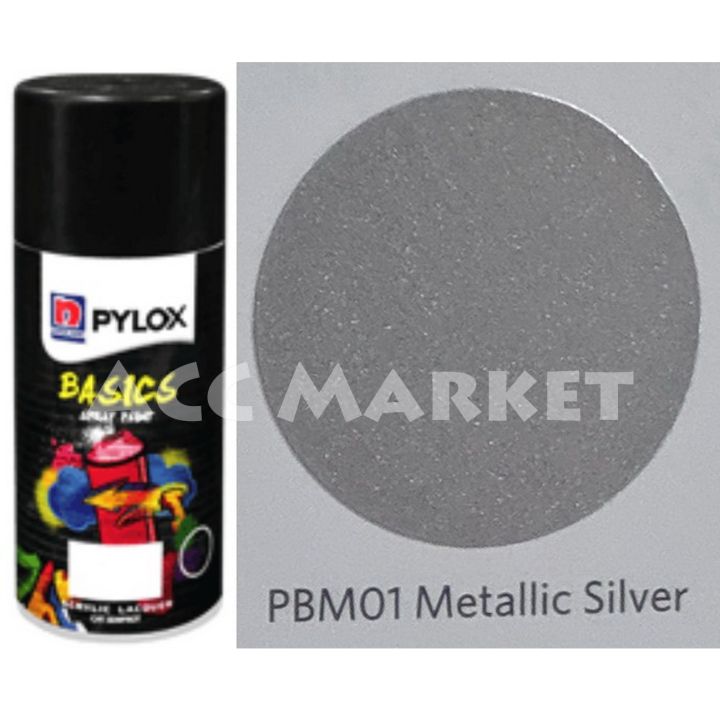 Pylox Basics Pilox Pilok Cat Motor Perak Silver M01 Cat Semprot