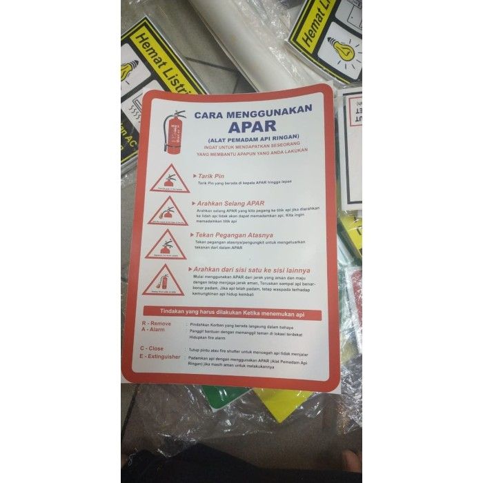 SIGN LABEL STICKER CARA PENGGUNAAN ALAT PEMADAM API RINGAN APAR 30X20 ...