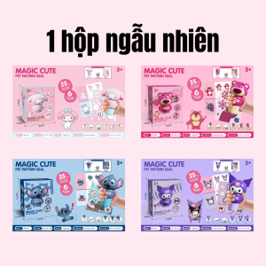 ĐỒ CHƠI ĐÓNG DẤU STICKER HÌNH THÚ DỄ THƯƠNG – BỘ DIY DÁN HÌNH MINI SÁNG TẠO TRANG TRÍ SỔ TAY GIẢI TRÍ